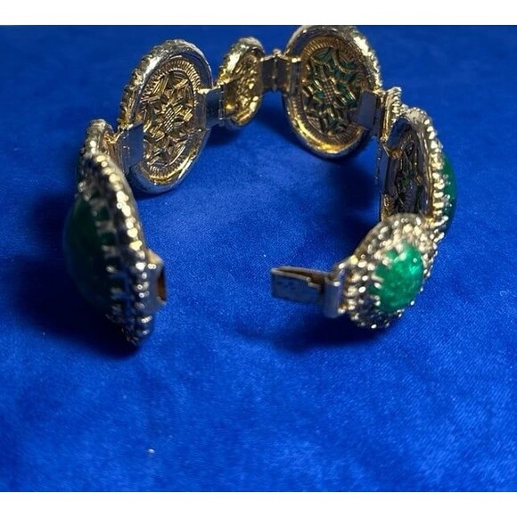 Rare Nettie Rosenstein vtg. Crackled cabochon bracelet - Picture 7 of 10